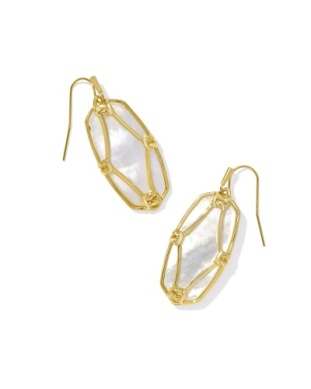 Kendra Scott Elle Lattice Gold Ivory MOP Drop Earring