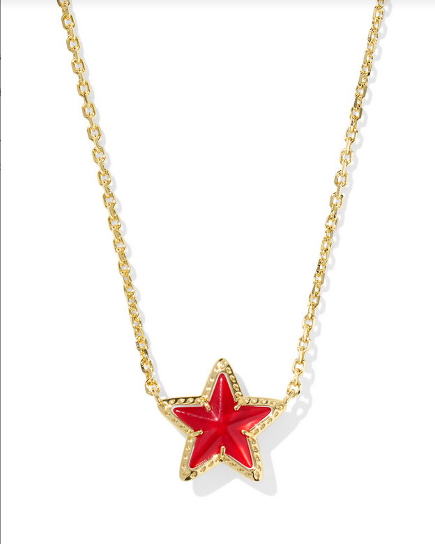 Kendra Scott Cassidy Gold Red Illusion SHort Pendant Necklace