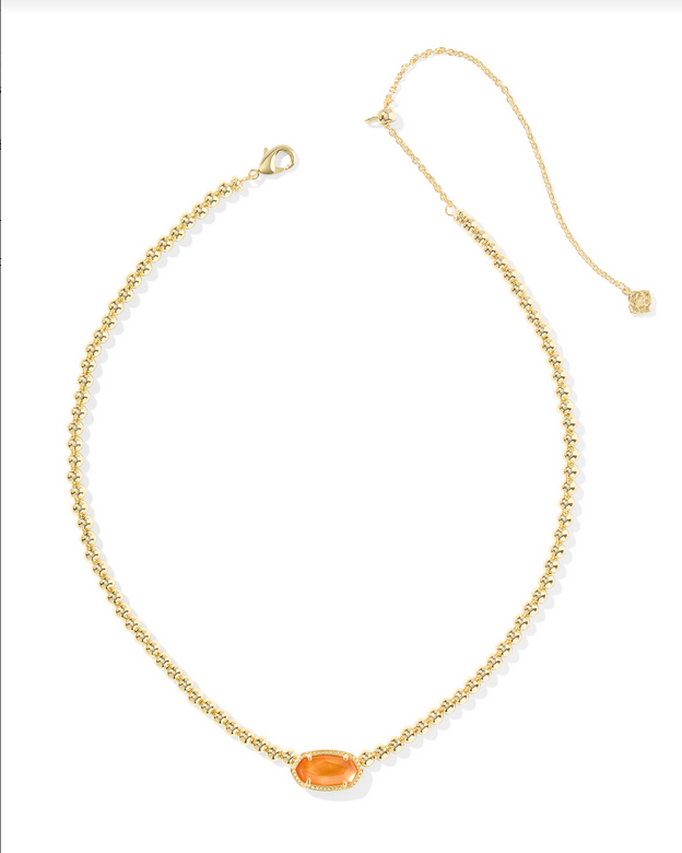 Kendra Scott Elisa Gold Papaya MOP Beaded Necklace