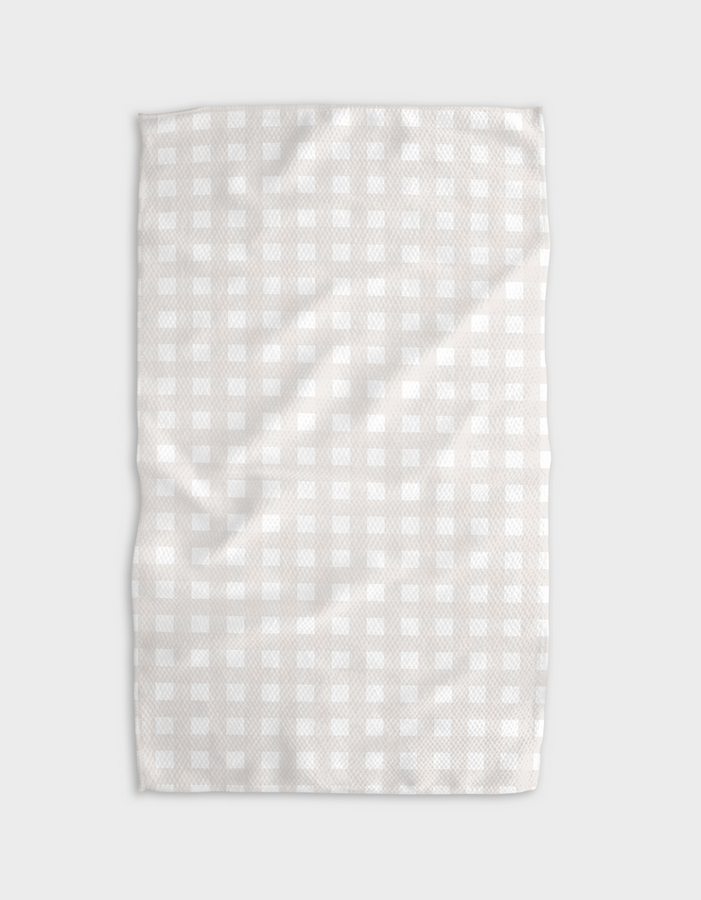 Geometry Gig Beige Gingham Tea Towel