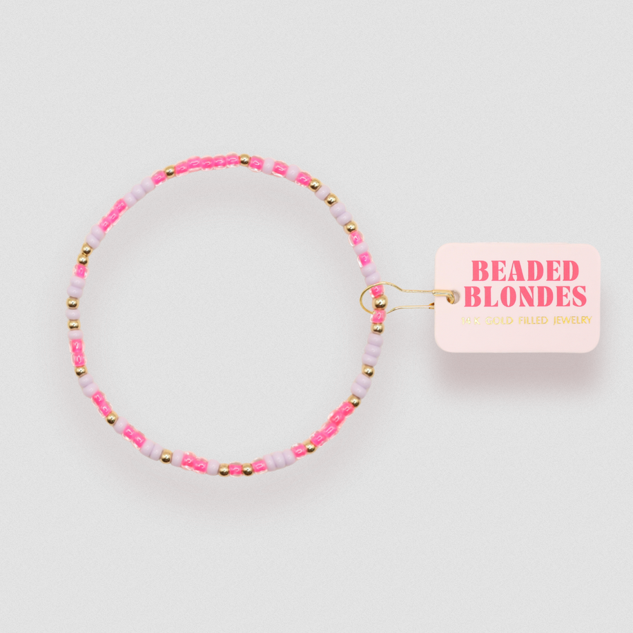 Beaded Blondes Kids Hot Pink and Lilac Bracelet