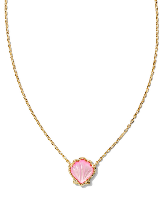 Kendra Scott Brynne Shell Pendant Necklace Gold Blush