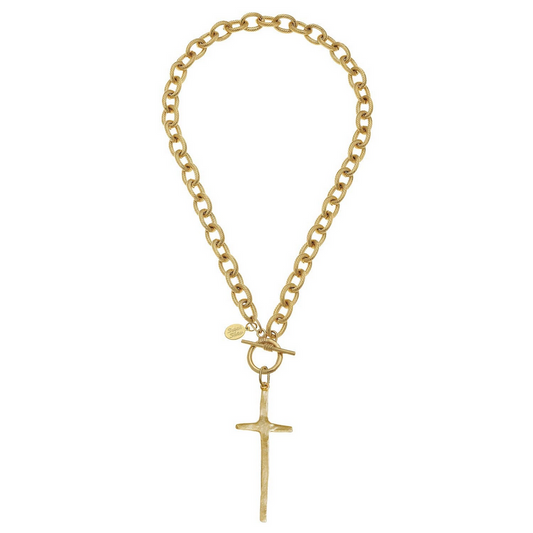 Susan Shaw Elongated Cross Necklace