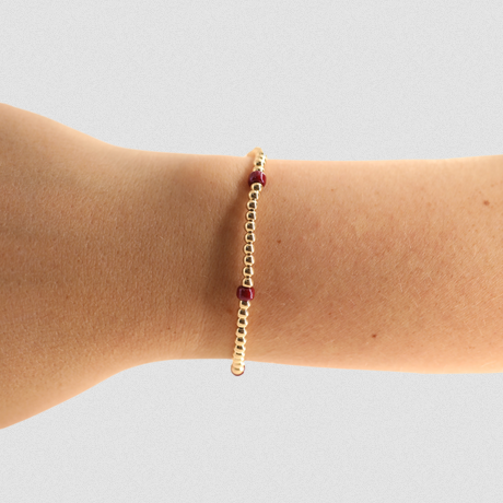 Beaded Blondes Maroon Poppi Bracelet