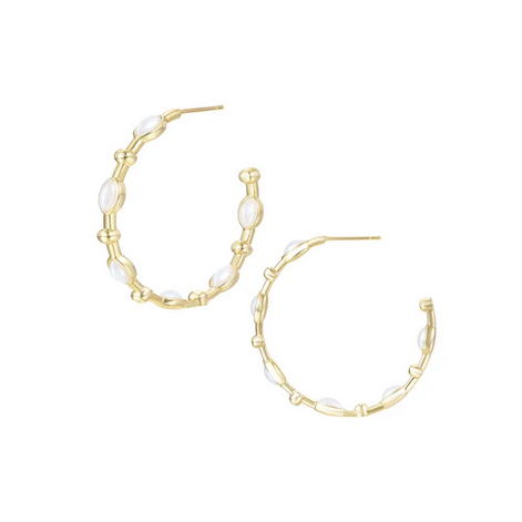 Natalie Wood Solaris Hoop Earrings Pearl