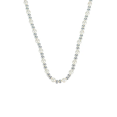 Natalie Wood Adorned Pearl Mini Beaded Silver Necklace