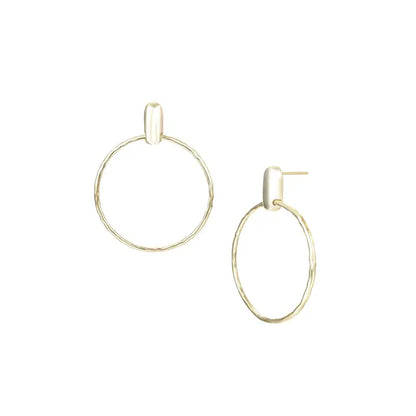Natalie Wood Horizon Circle Statement Earrings Gold