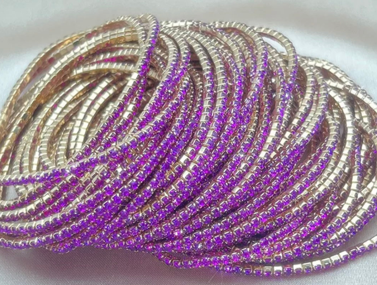 Coastal Grit Shimmer Bracelets- Purple