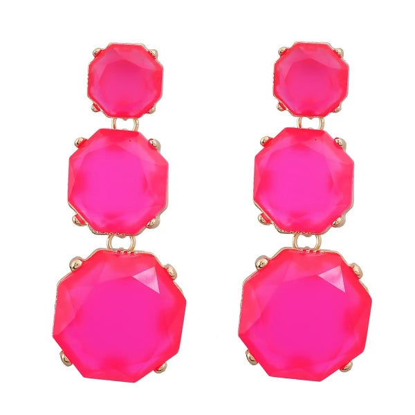 Coastal Grit Lucy Earrings Hot Pink