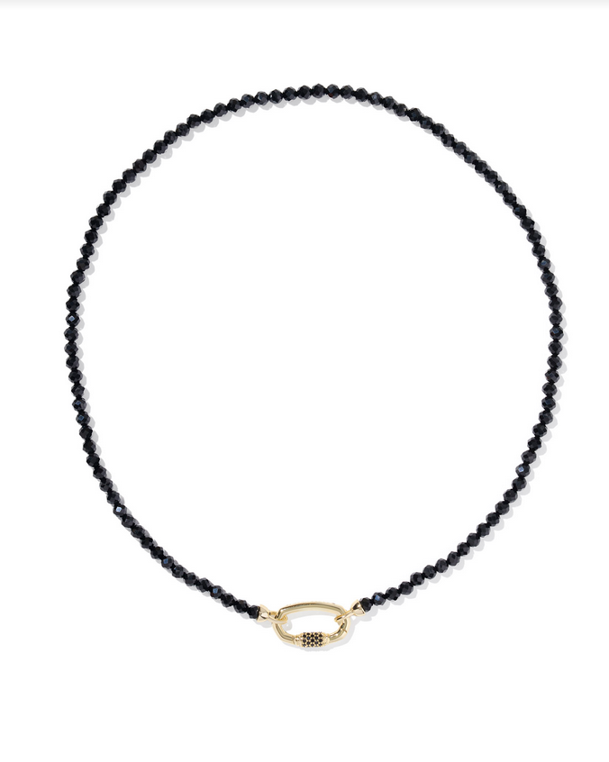 Kendra Scott Emery Beaded Strnd Nck Gold Black Agate