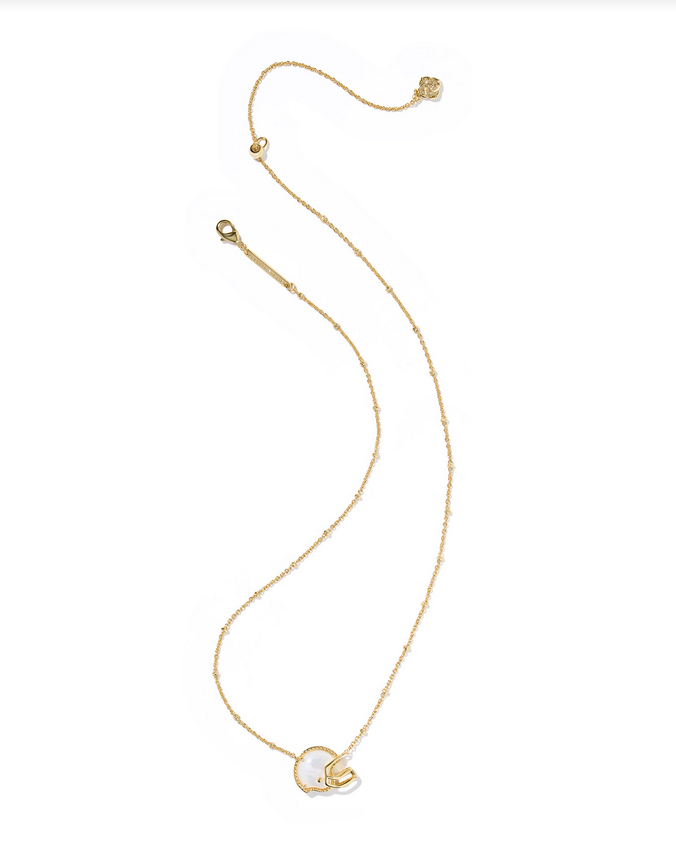 Kendra Scott Football Helmet Pndt Nck Gold Ivory MOP