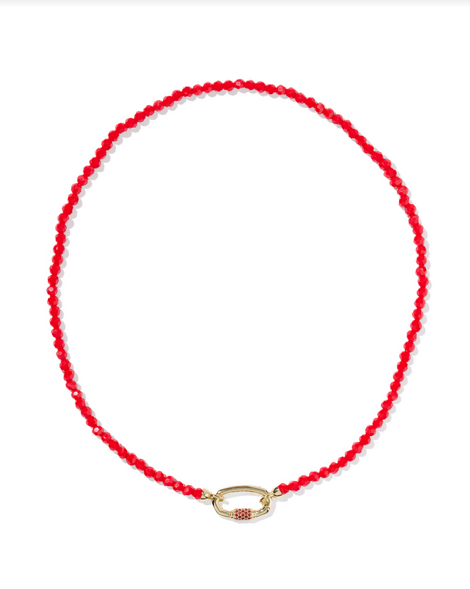 Kendra Scott Emery Beaded Strnd Nck Gold Red Garnet