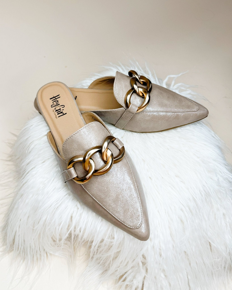 Playin For Keeps Taupe Mule