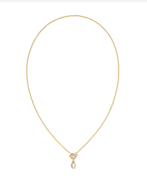 Kendra Scott Mini Elisa Toggle Necklace Gold Ivory MOP