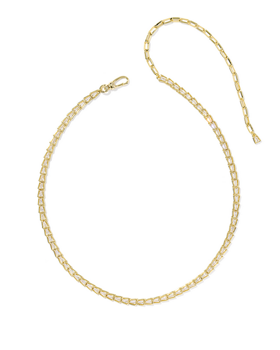 Kendra Scott Bella Tennis Necklace Gold White CZ