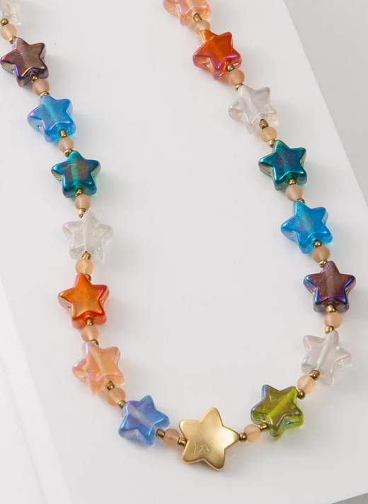 Noonday Lucky Star Glass Necklace