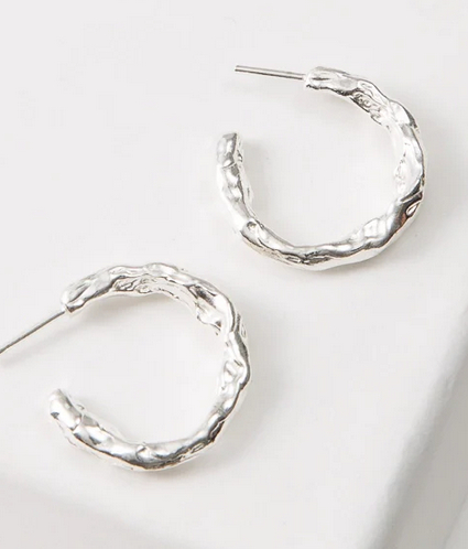 Noonday Molten Silver Metal Hoops