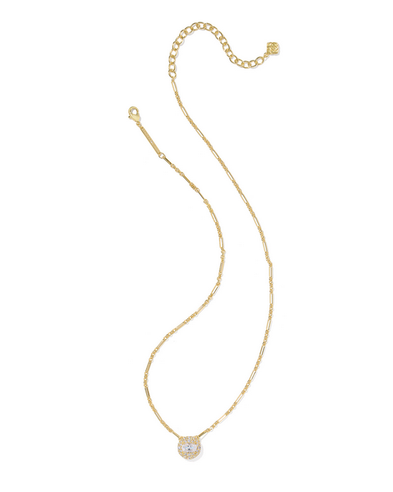 Kendra Scott Bella Chain Necklace Gold White CZ