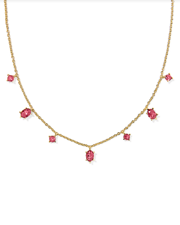 Kendra Scott Cailin Gold Red Crystal Strand Necklace