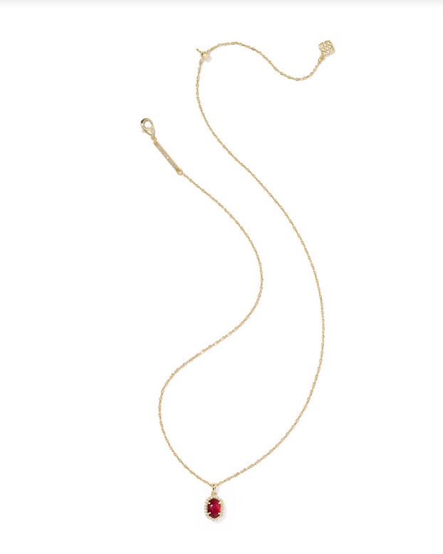 Kendra Scott Daphne Gold Dark Burgundy Pendant Necklace