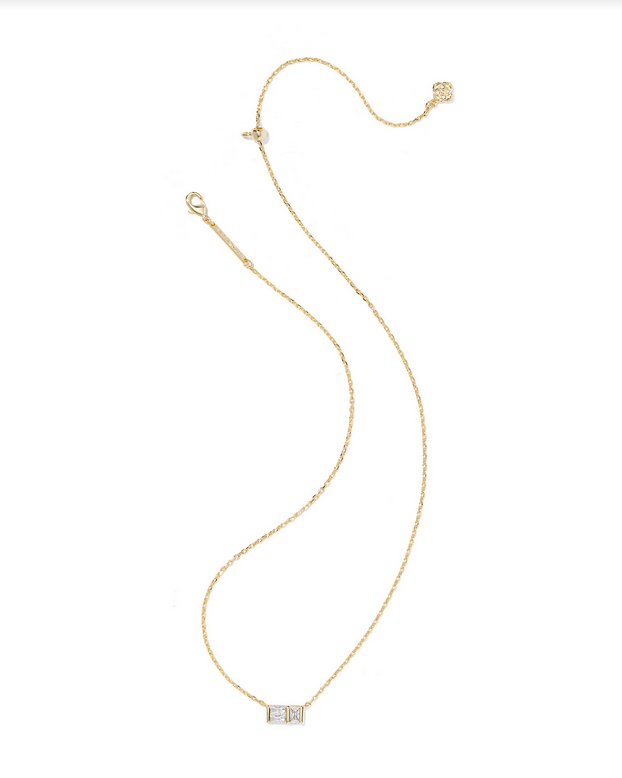 Kendra Scott Jamie Gold White Short Pendant Necklace