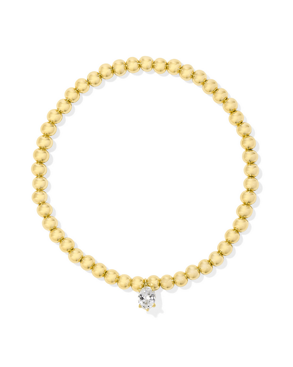 Kendra Scott Cailin Gold White Crystal Stretch Bracelet