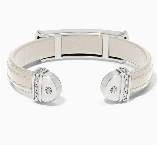 Brighton Mosaic Two Tone Leather Bar Cuff Bracelet