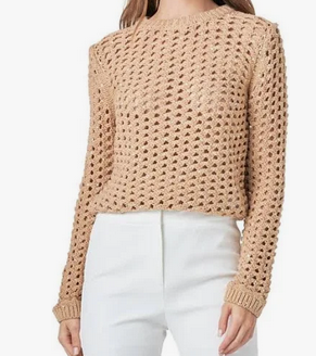 Caramel Sequin Long Sleeve Top