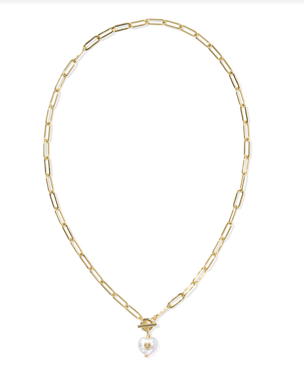 Kendar Scott Sasha Short PNDT Necklace Gold Pearl