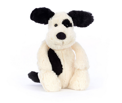 Jellycat Bashful Black & Cream Puppy