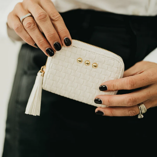 Wynona Woven Cream Wallet