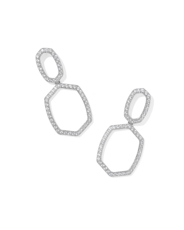 Kendra Scott DAPHNE PAVE OPN FRM EAR RHOD WHITE CZ