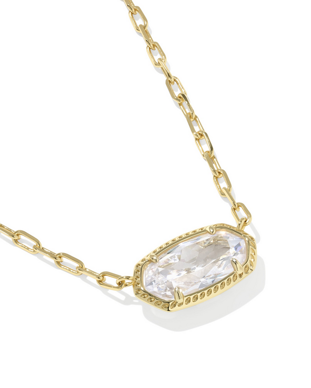 Kendra Scott ELISA LUXE PNDNT NCK GOLD WHITE CZ