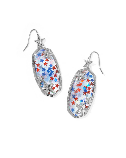 KENDRA SCOTT ELLE SILVER MULTI STAR DROP EARRINGS