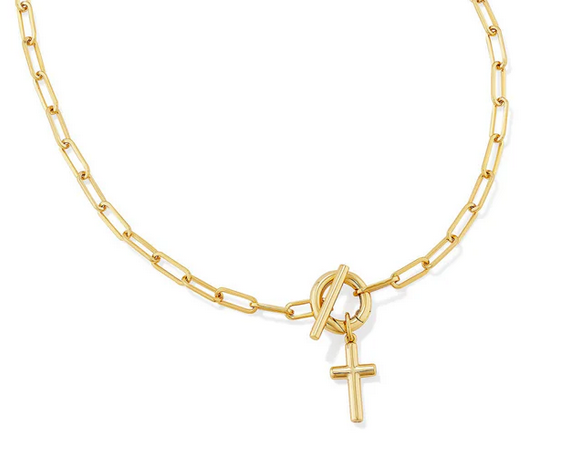 Kendra Scott Cross Link and Chain Gold Necklace