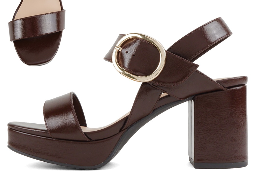 Tivola Brown Block Heel