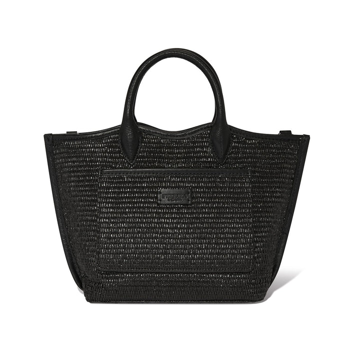 Brighton Ferrara Biancca Black Medium Straw Tote