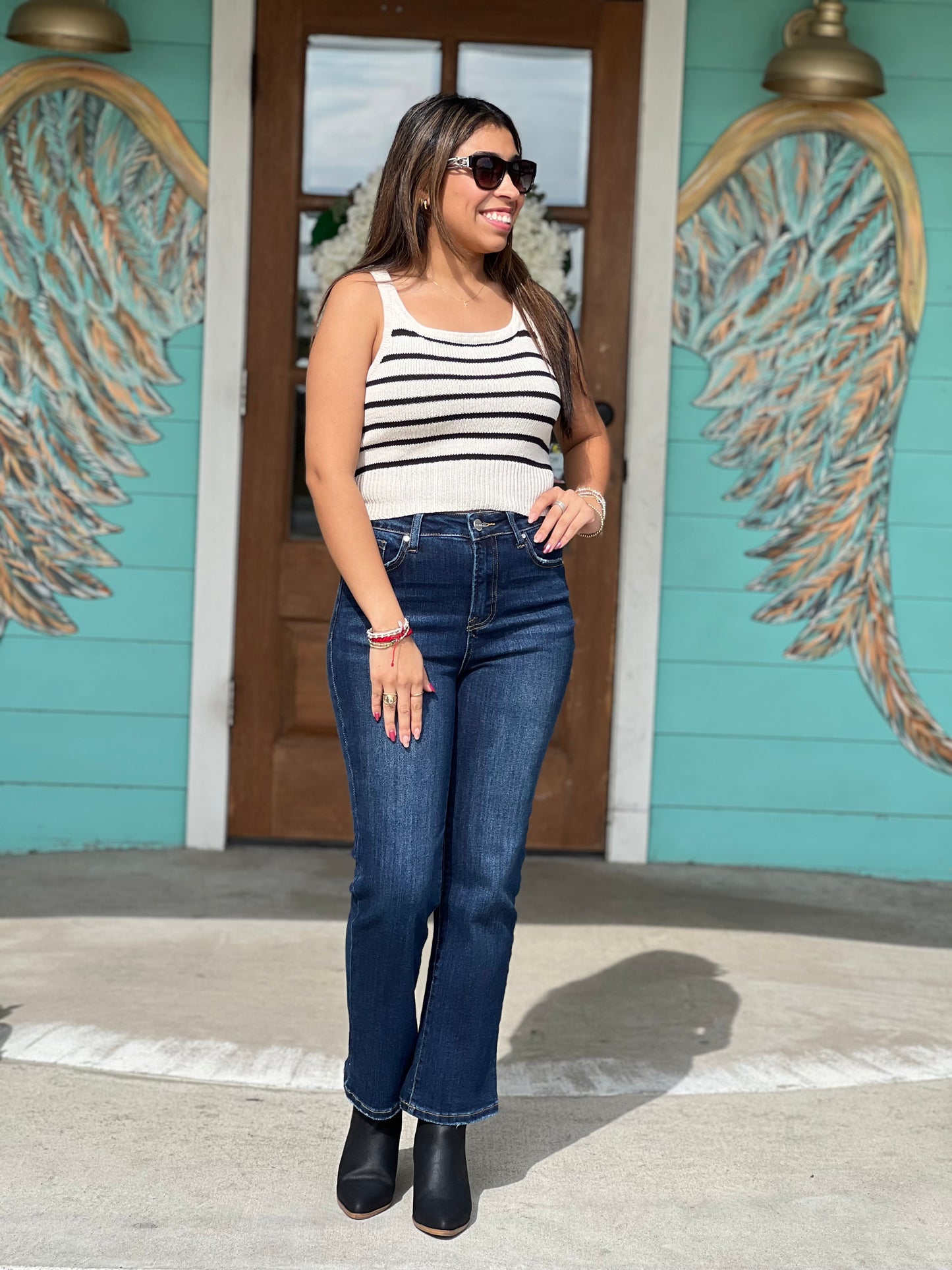 Natural Black Striped Tank