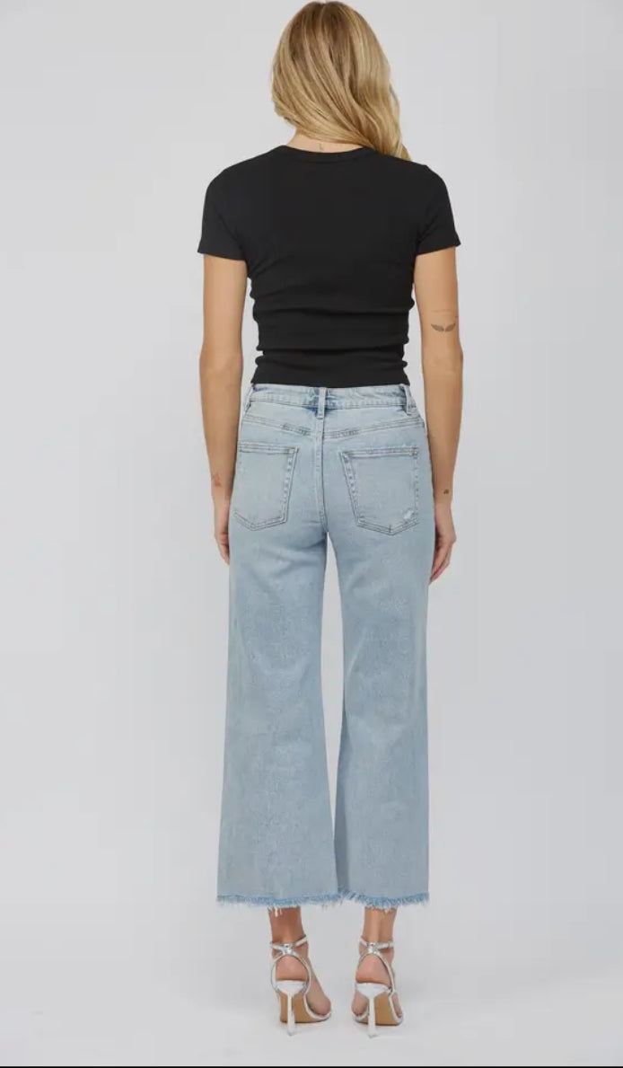 Mica High Rise Ankle Wide Leg Denim