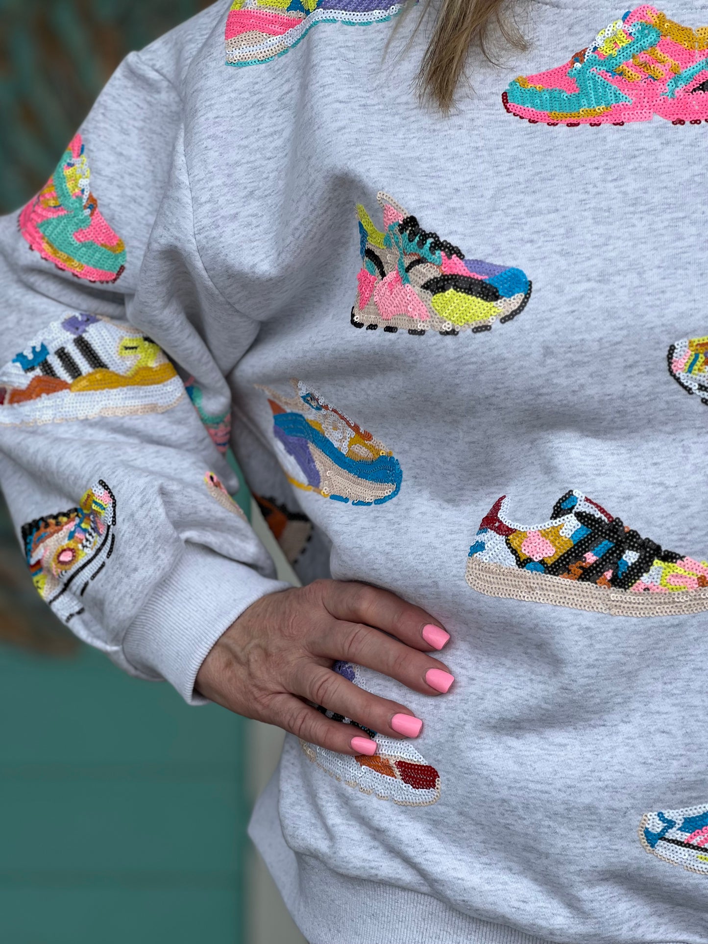 Queen of Sparkles Grey Sneaker Sweatshirt