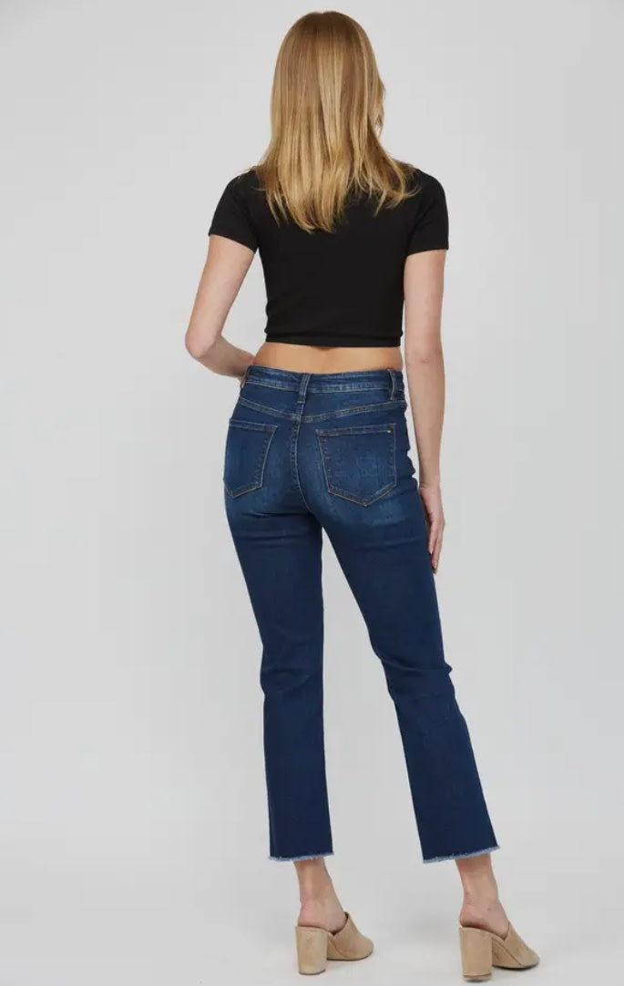 Mica High Rise Straight Crop Dark Denim