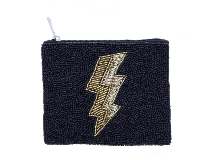 Beaded Lightning Bolt Coin Purse