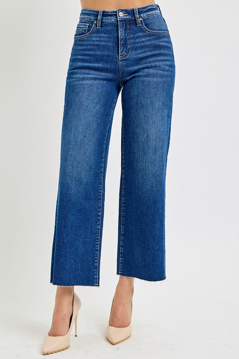 Risen HR Wide Crop Dark Denim