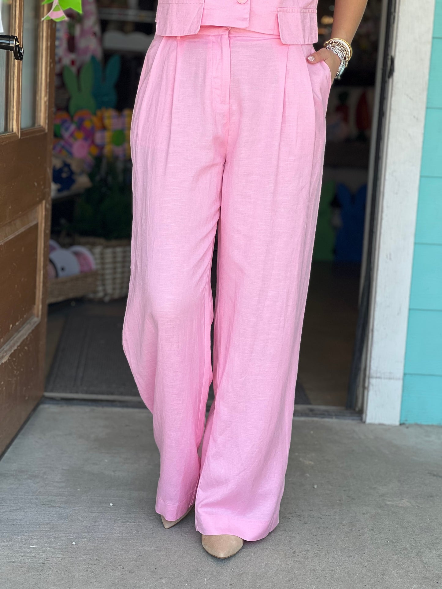 Light Pink Wide Leg Pants