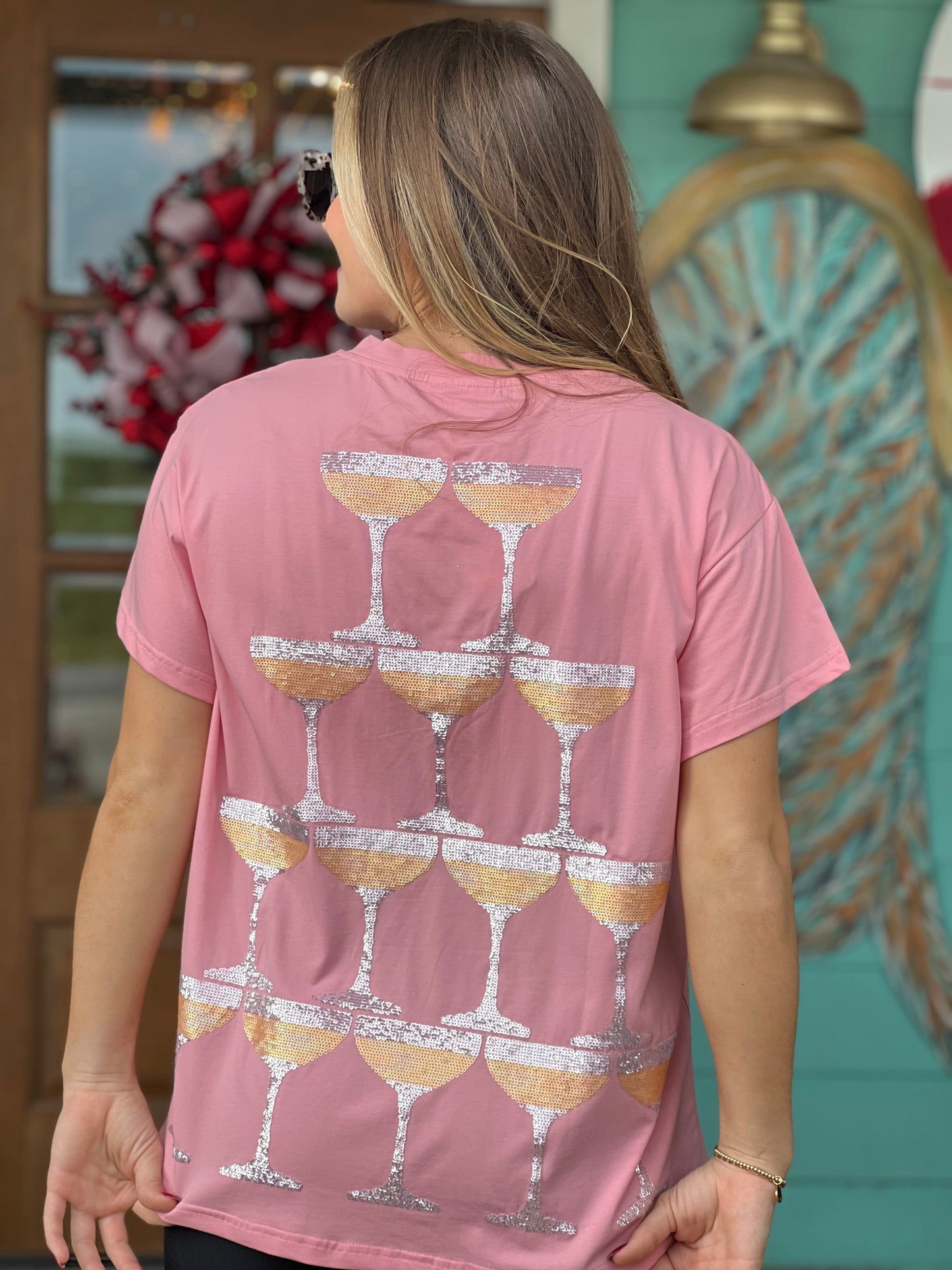 Queen of Sparkles Pink ChampagneTower Tee