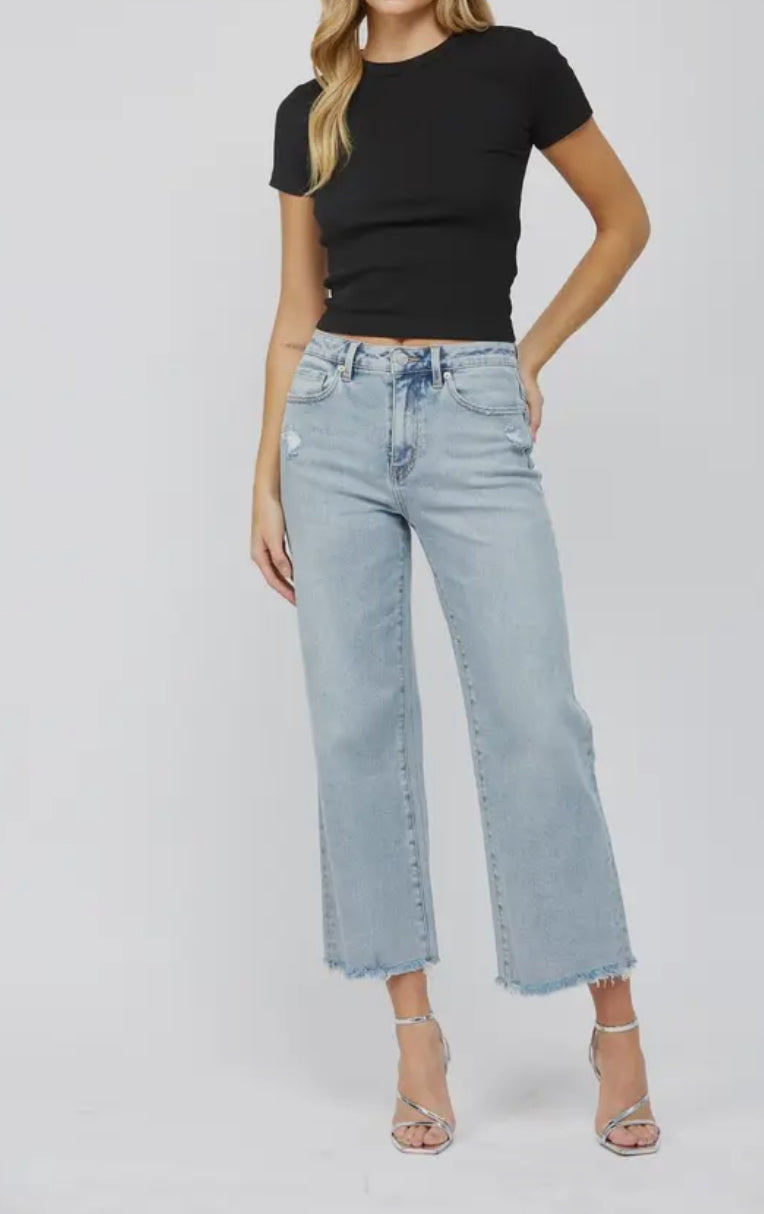 Mica High Rise Ankle Wide Leg Denim