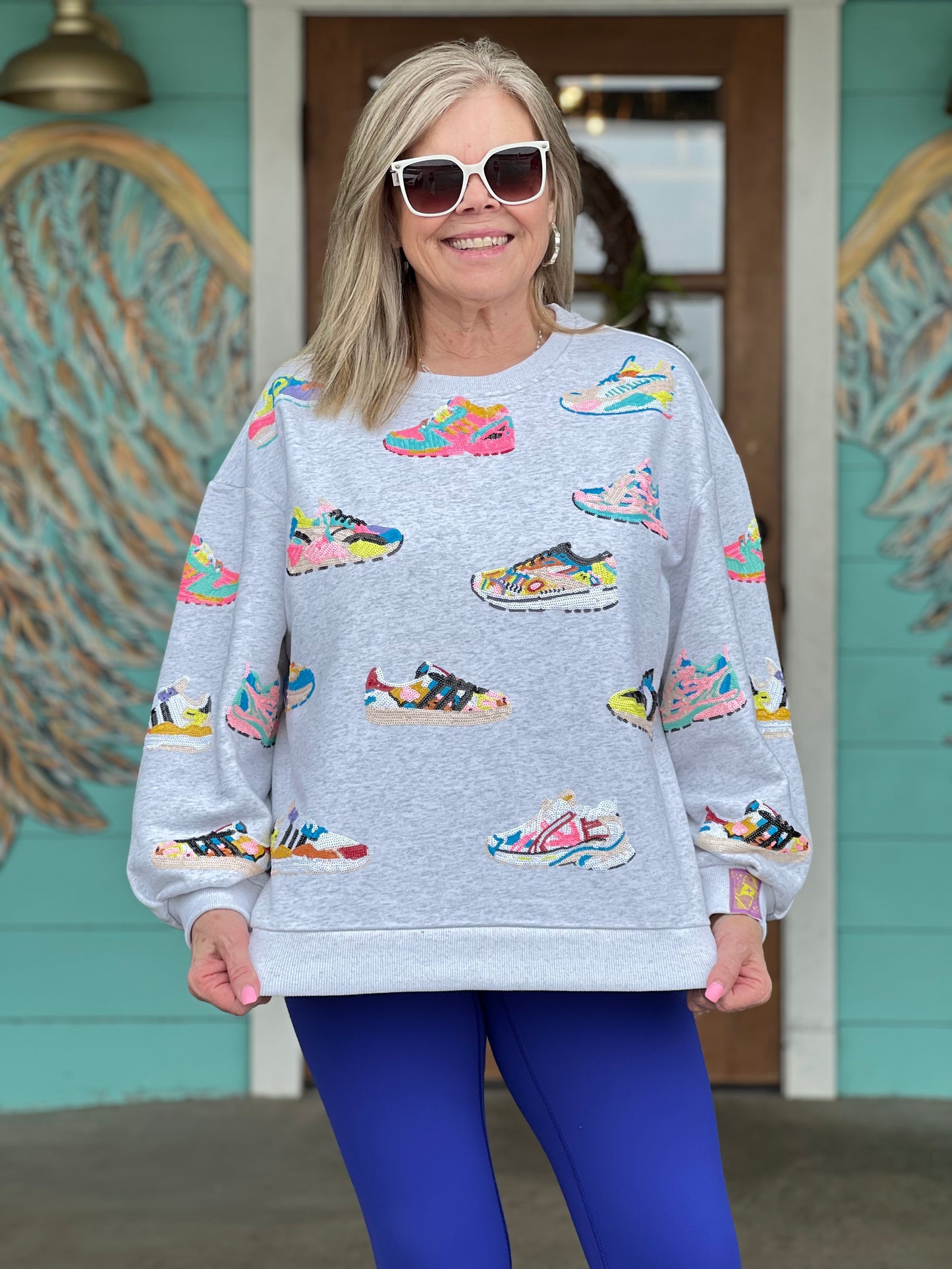 Queen of Sparkles Grey Sneaker Sweatshirt