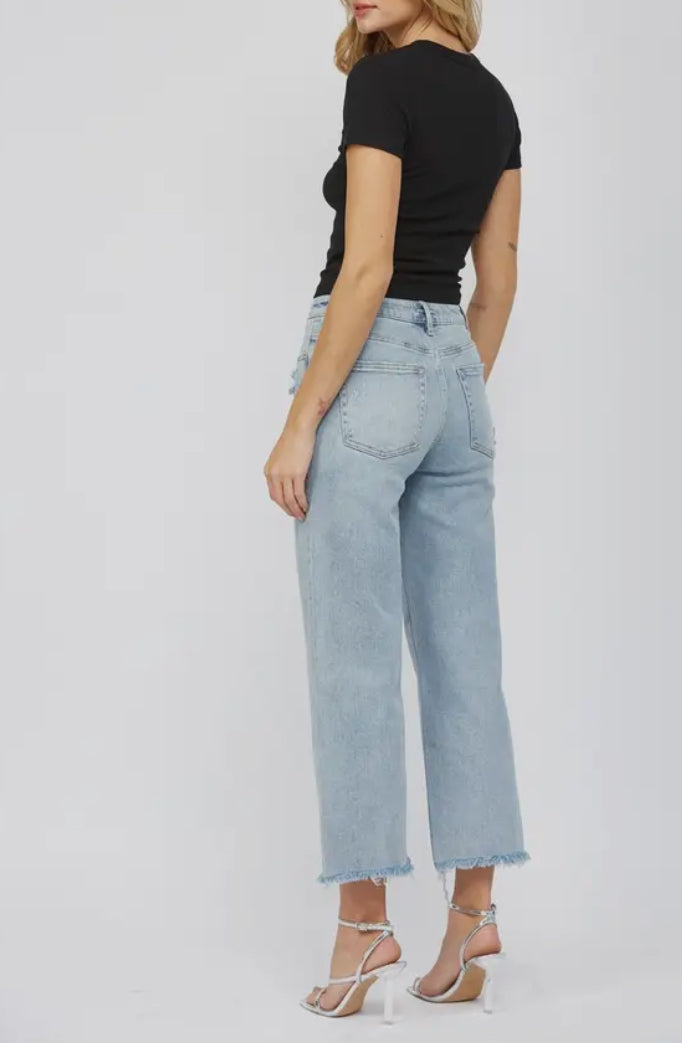 Mica High Rise Ankle Wide Leg Denim