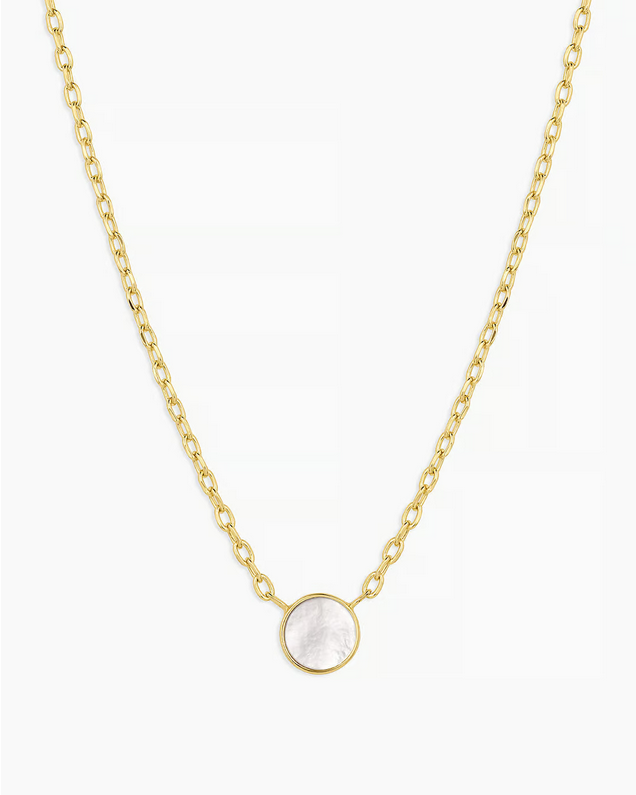 Gorjana Rose Marble Coin Necklace MOP