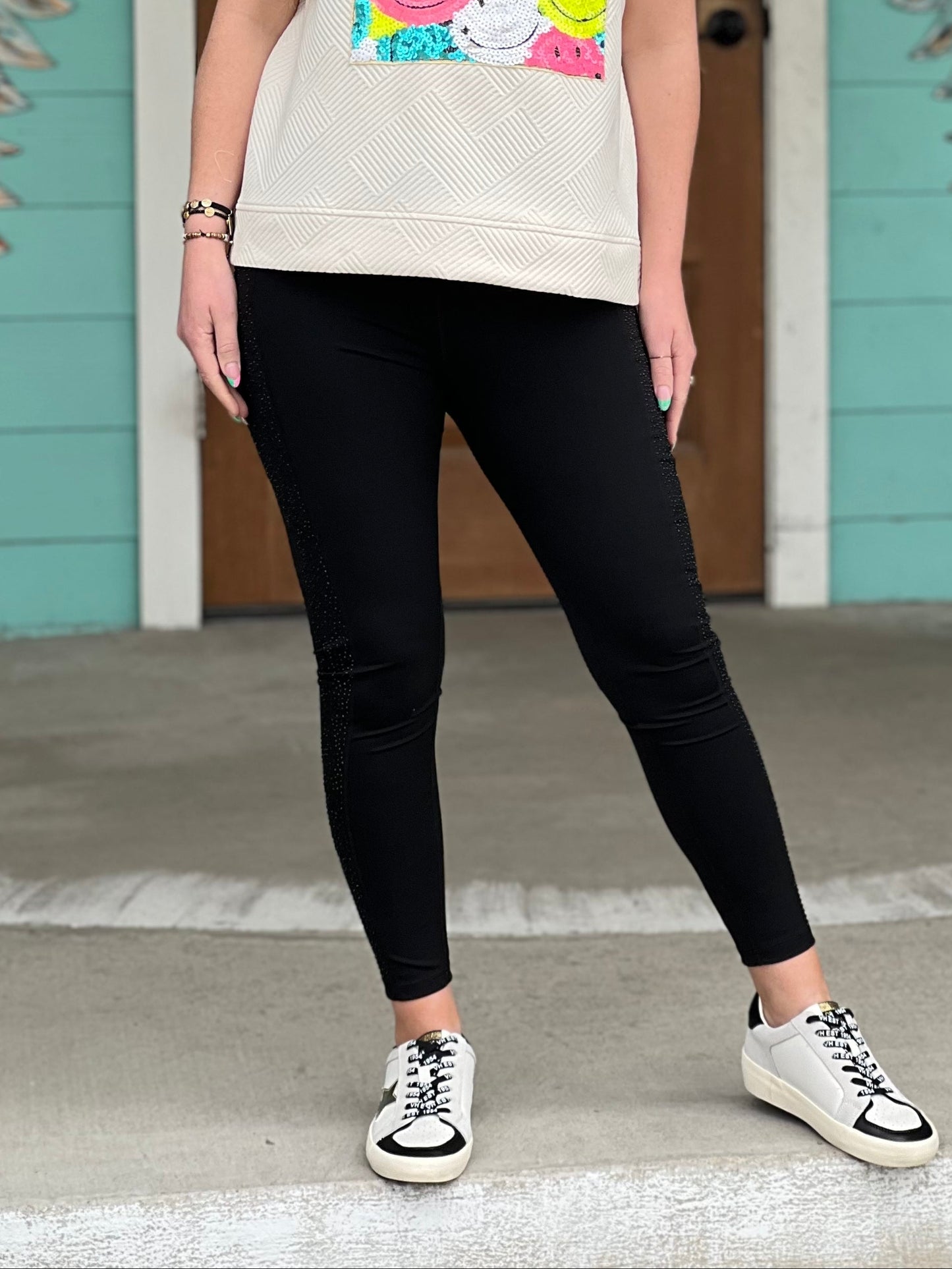 Queen of Sparkles Black Rhinestone Leggings
